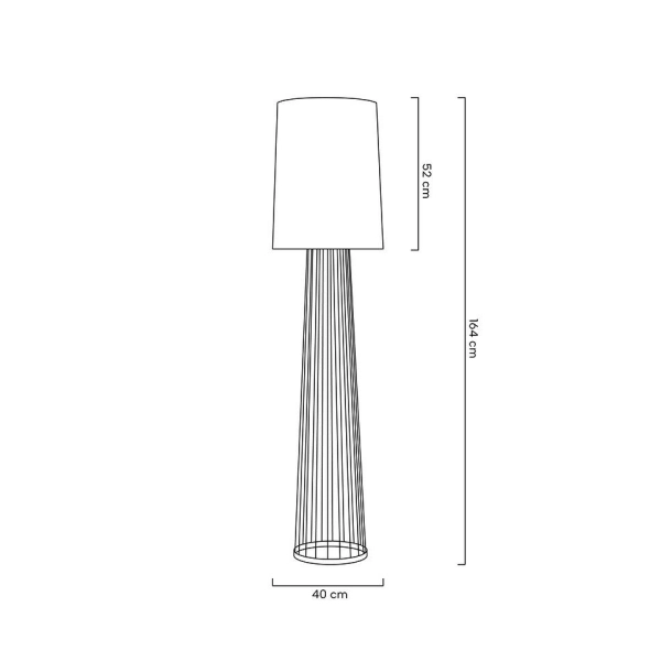 Lampa podłogowa HOLMES STRAIGHT złota z czarnym kloszem -  metal